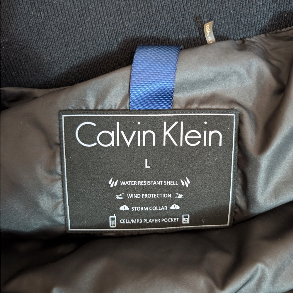 Calvin Klein Men’s Winter Coat Jackets Bomber Pockets Grey Full Zip - Picture 8 of 9